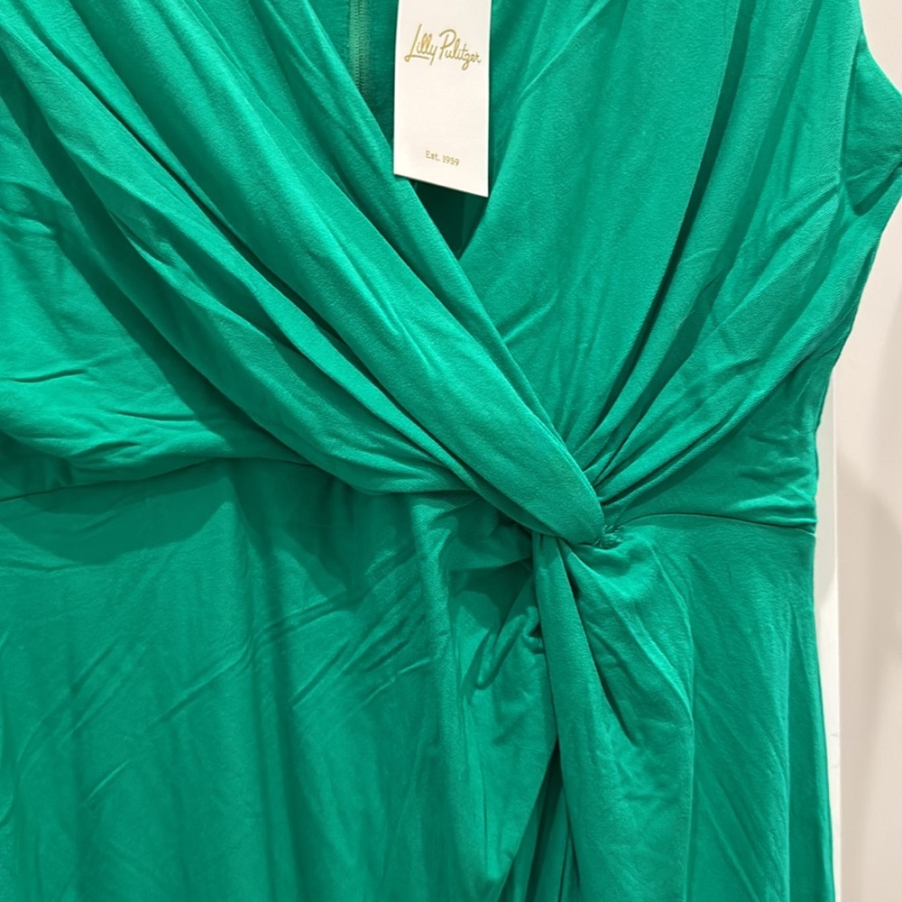 Lilly Pulitzer • Odella V-neck Midi Dress in Brazilian Green - Picture 10 of 14